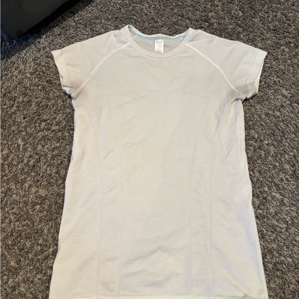 Ivivva White Athletic Top with Blue Accent